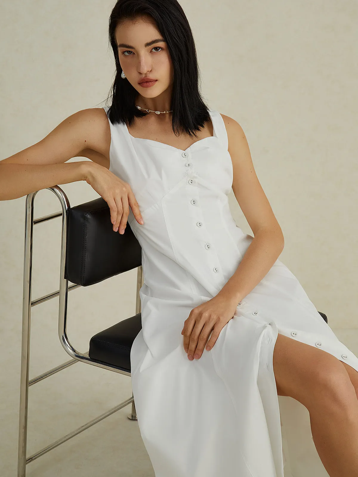 Button Up Double Layer Long Dress sold by COMMENSE product image thumbnail 2