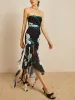 Floral Print Stretch Strapless Dress sold by COMMENSE
