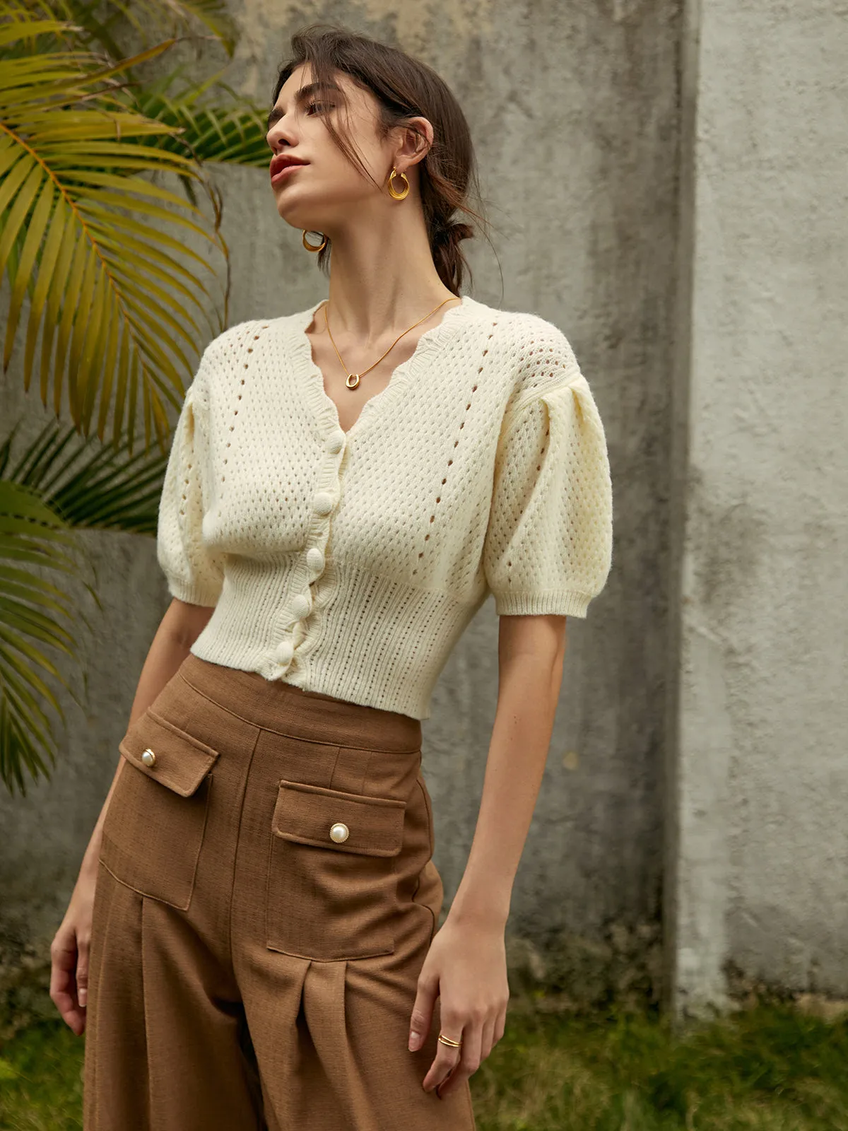 Frenchy Puff Sleeve Knit Top sold by COMMENSE product image thumbnail 2