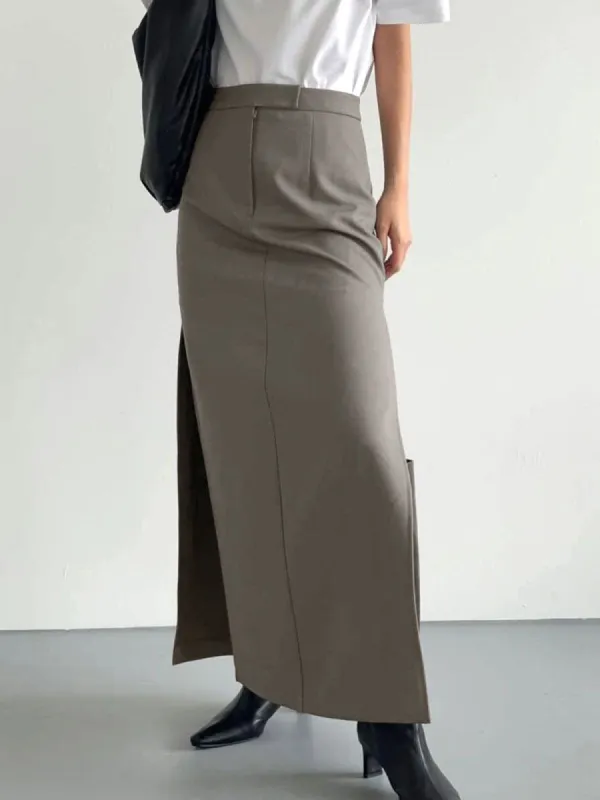 That Girl Slit Maxi Skirt sold by COMMENSE