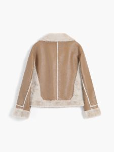 Sherpa Lined Shearling Leather Biker Jacket sold by COMMENSE