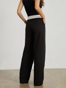 V Shape Contrast Waistband Wide Leg Pants sold by COMMENSE