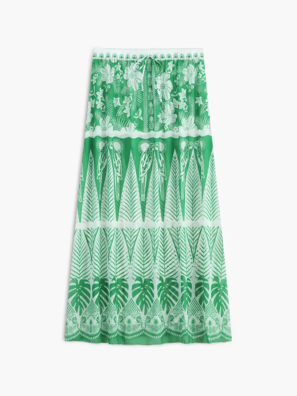 Plant Print Cover Up Skirt sold by COMMENSE