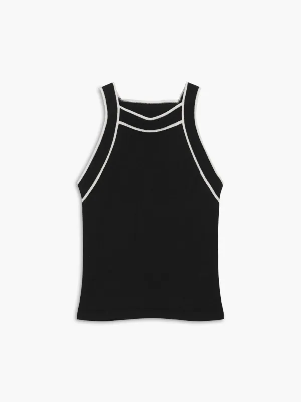 Contrast Trim Tank Top sold by COMMENSE