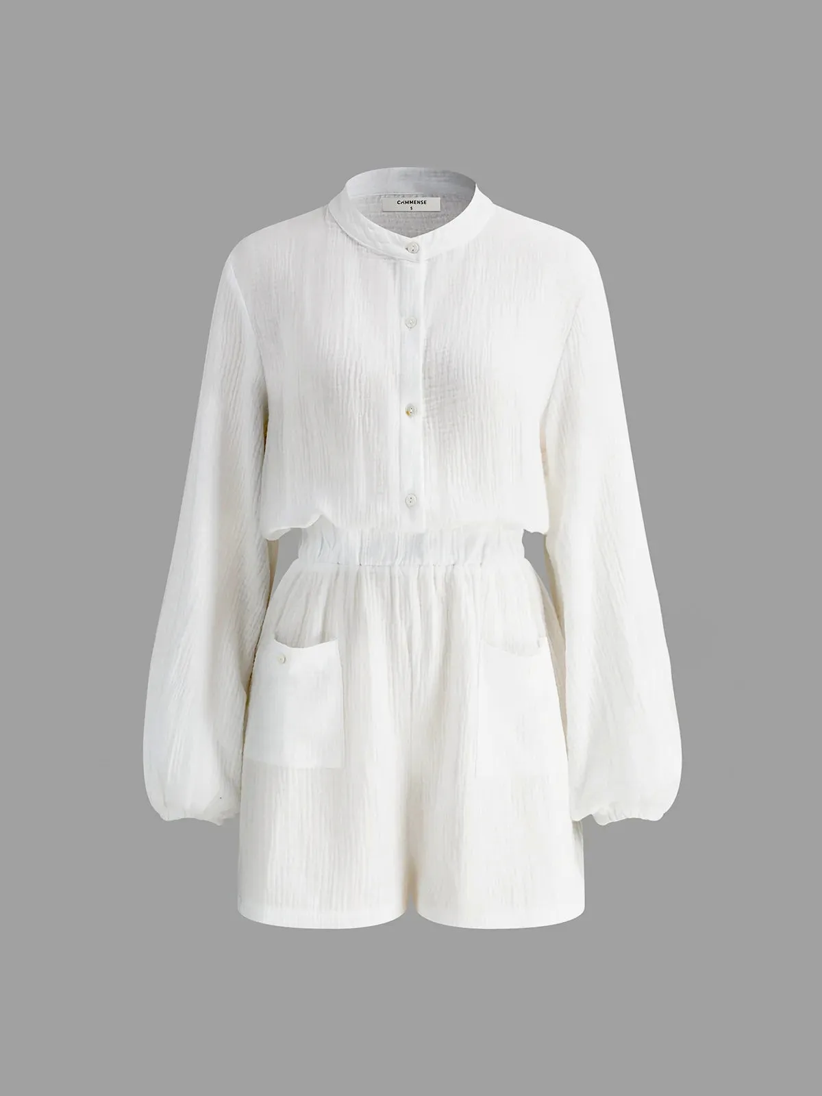 Cotton Pockets Button Jumpsuit sold by COMMENSE