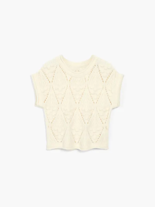 Cherry Picking Eyelet Sweater sold by COMMENSE