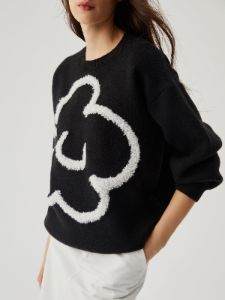 Floral Crew Neck Knit Sweater sold by COMMENSE