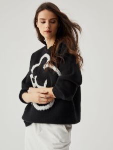 Floral Crew Neck Knit Sweater sold by COMMENSE