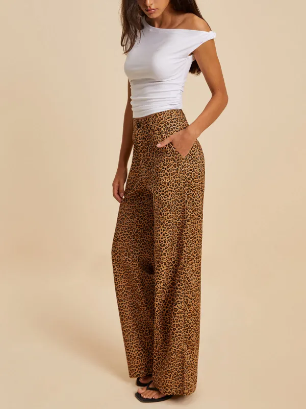 Cotton Leopard Print Pants sold by COMMENSE