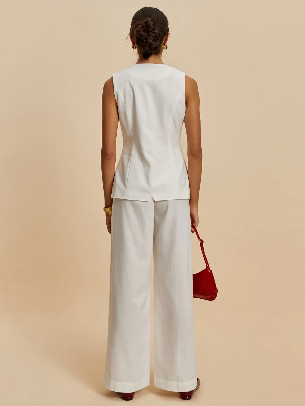 Cotton & Linen Sleeveless Pants Set sold by COMMENSE product image thumbnail 3