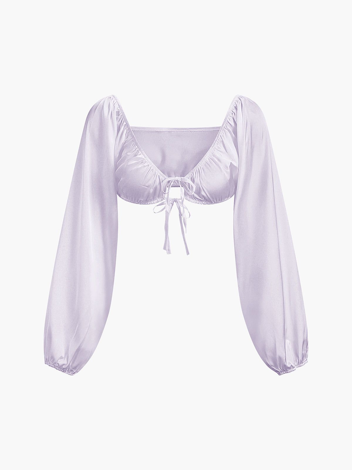 Puff Sleeve Tied Crop Top sold by COMMENSE product image thumbnail 4