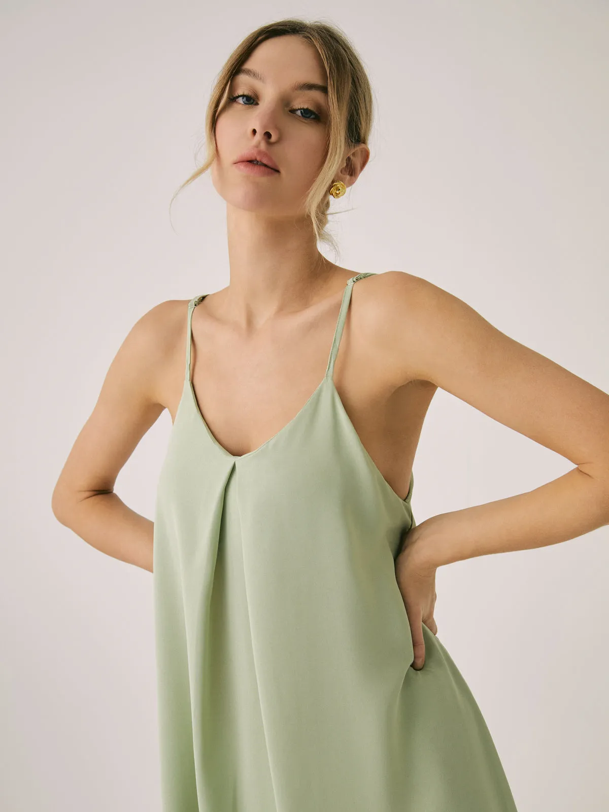 Cotton Blends Pleated Long Dress sold by COMMENSE product image thumbnail 3