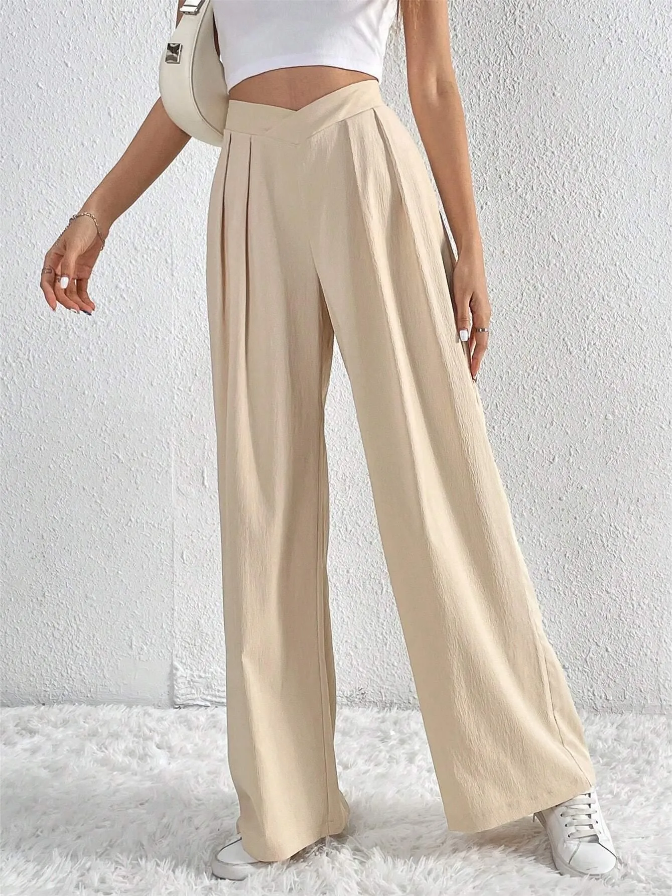 Casual Pleated Wide Leg Pants sold by COMMENSE product image thumbnail 4