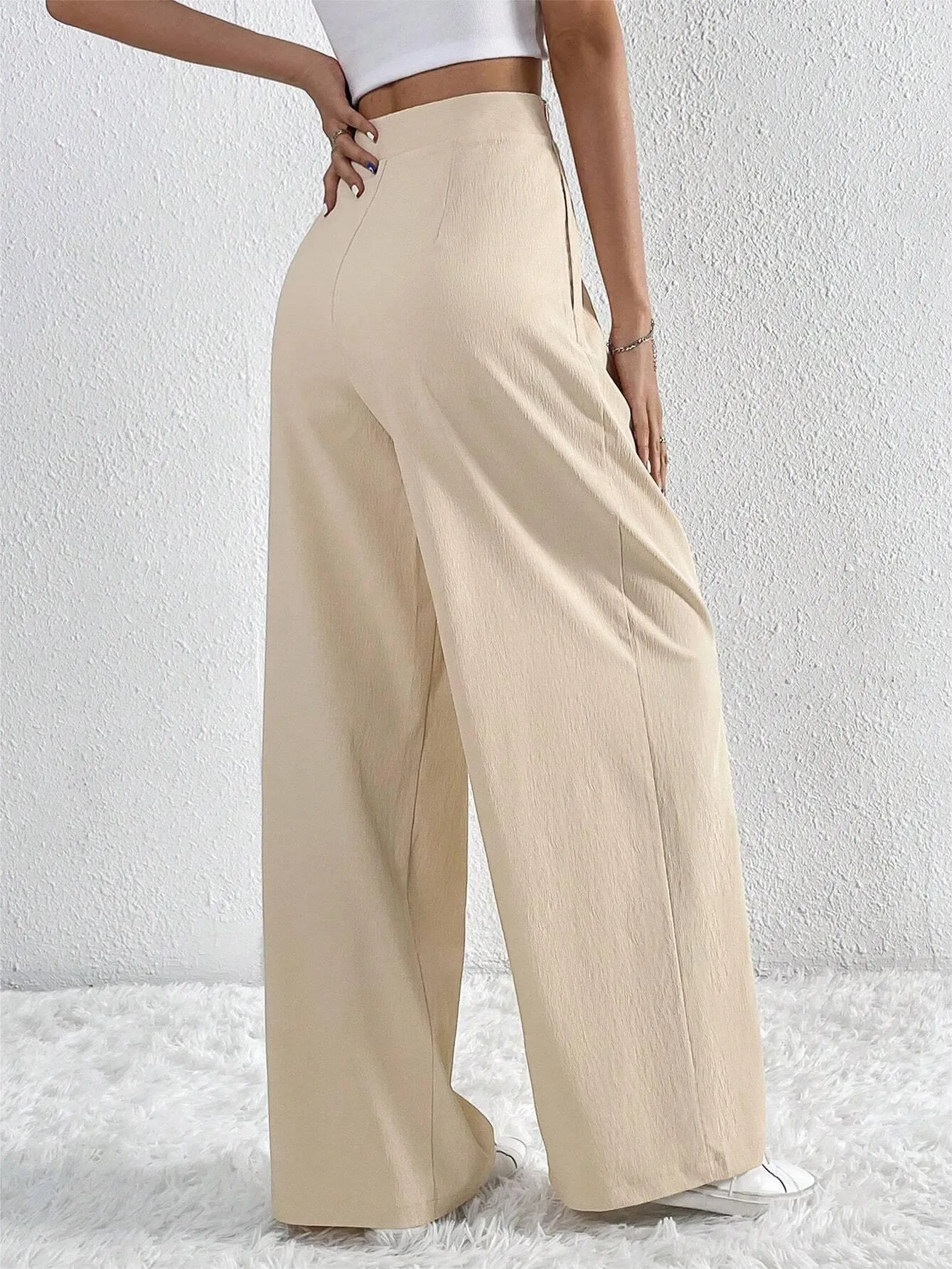 Casual Pleated Wide Leg Pants sold by COMMENSE product image thumbnail 5