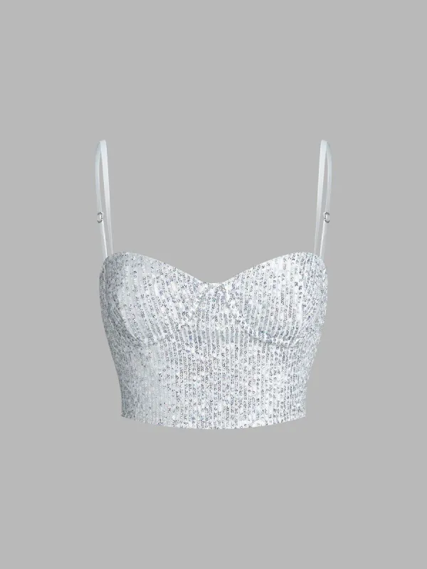 Sequin Glitter Corset sold by COMMENSE