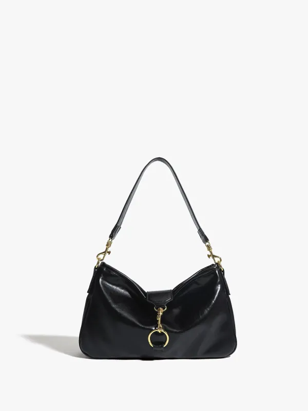 Metallic Buckle Leather Bag sold by COMMENSE