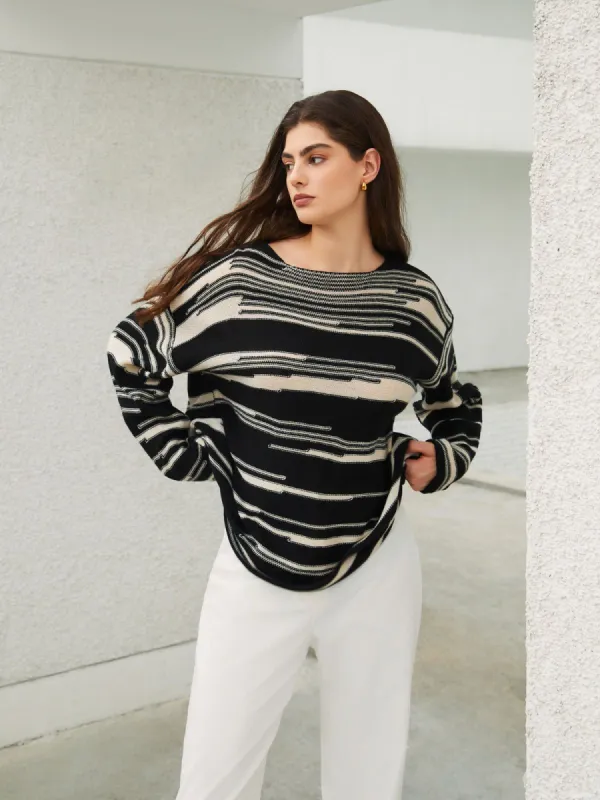 Winter Hill Stripe Pullover Sweater sold by COMMENSE