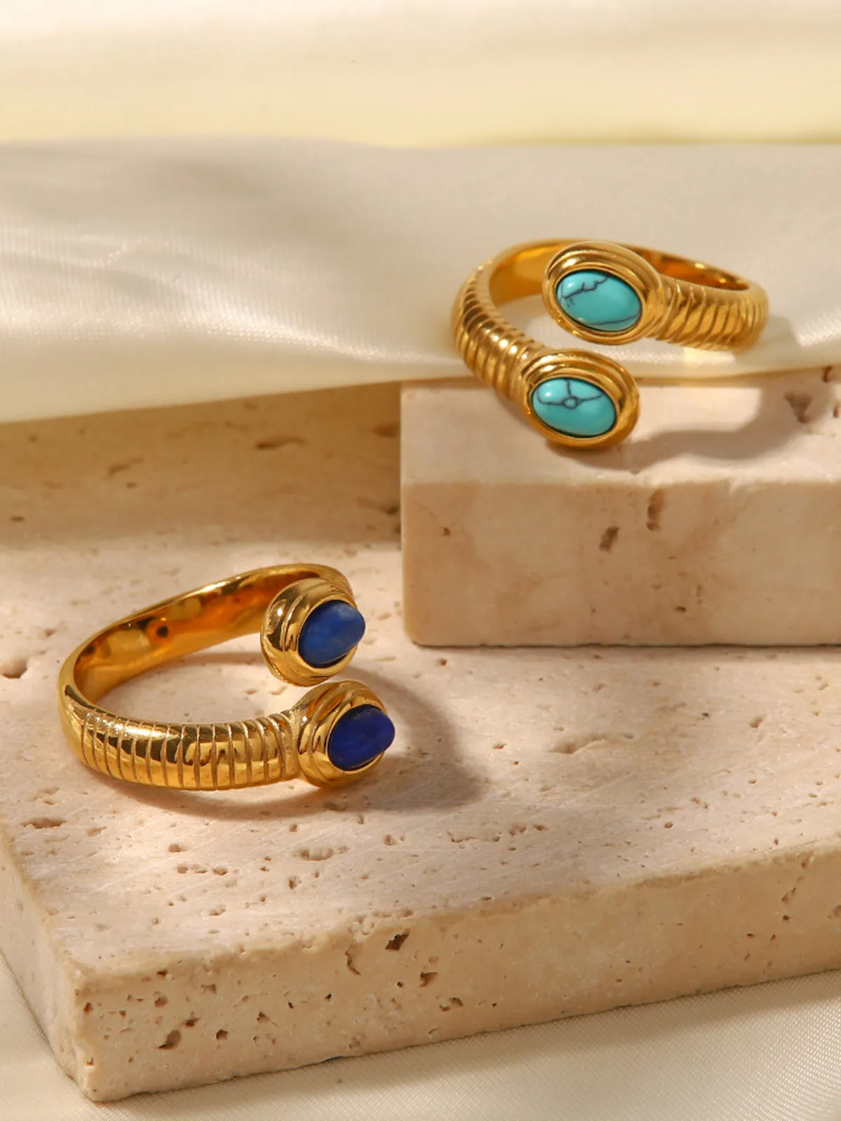 1pc Sapphire & Turquoise Snake Ring sold by COMMENSE product image thumbnail 2