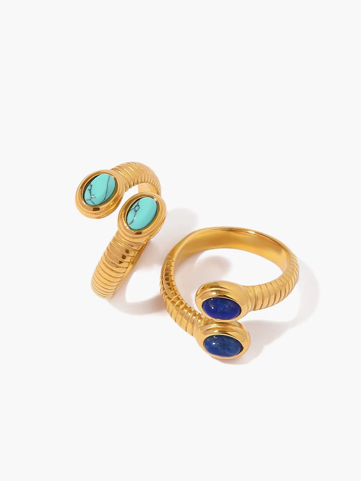 1pc Sapphire & Turquoise Snake Ring sold by COMMENSE product image thumbnail 3