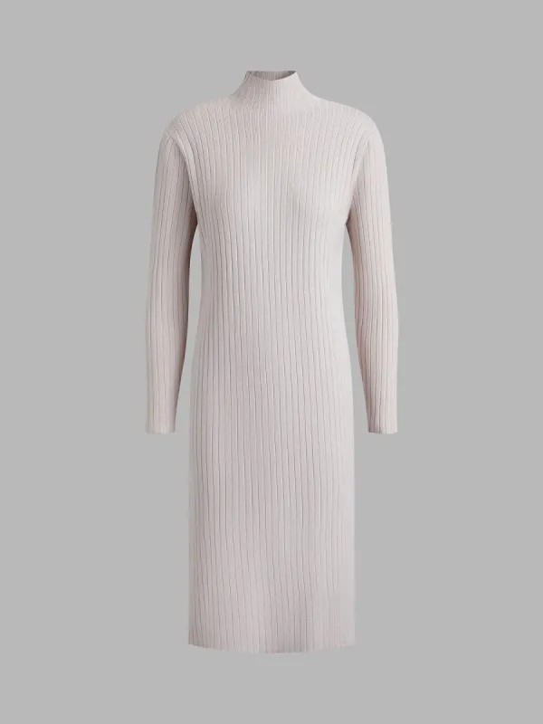 Mockneck Rib Sweater Dress sold by COMMENSE