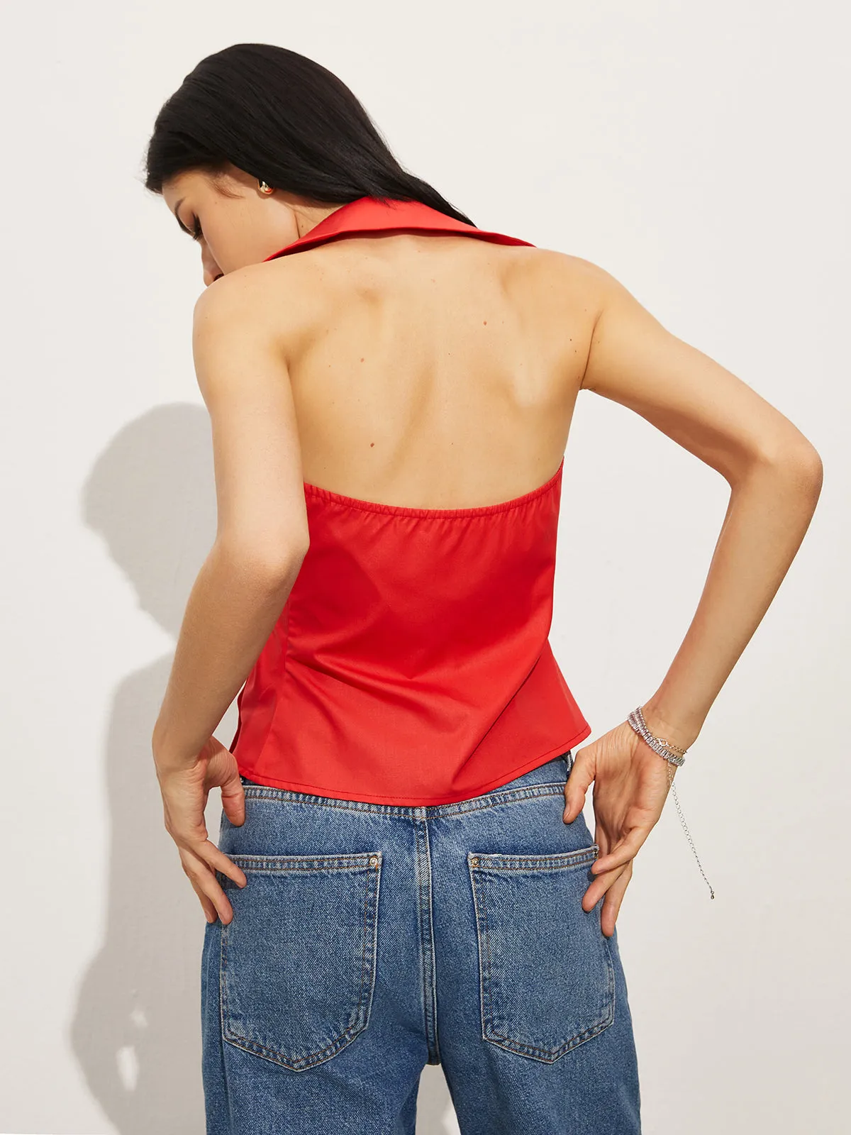 Wrap Backless Button Tank Top sold by COMMENSE product image thumbnail 5