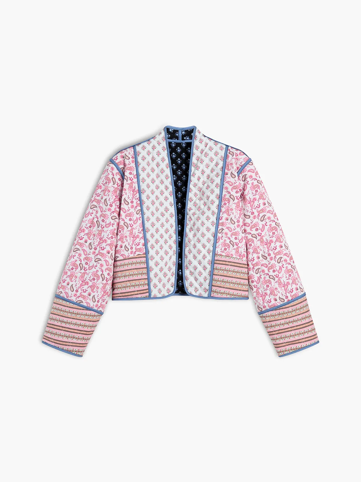 Paisley Patchwork Quilted Coat sold by COMMENSE product image thumbnail 4