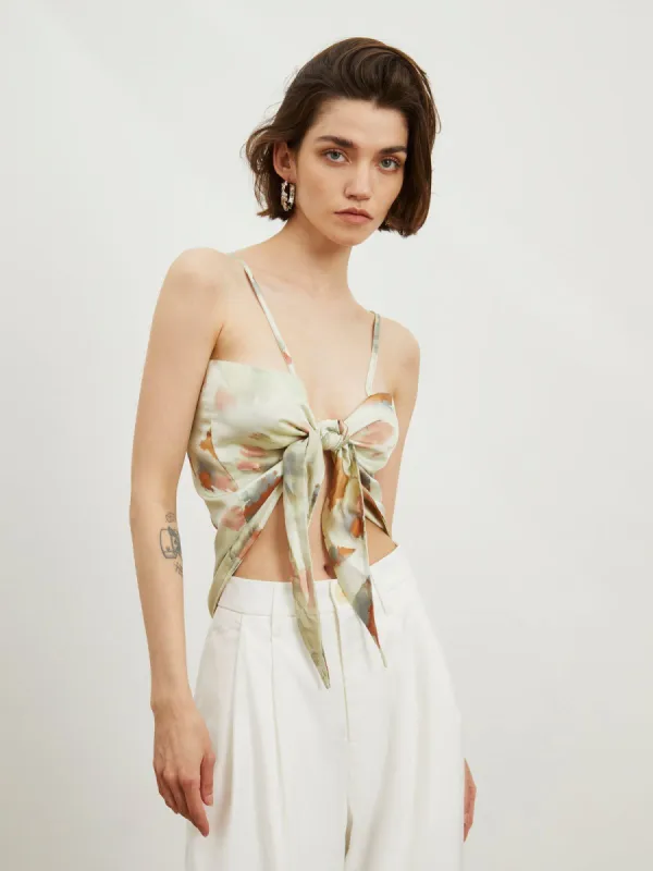 Double Sided Tie Dye Satin Cami Top sold by COMMENSE