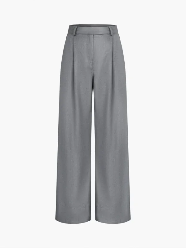 Pockets Pleat Wide Leg Dress Pants sold by COMMENSE