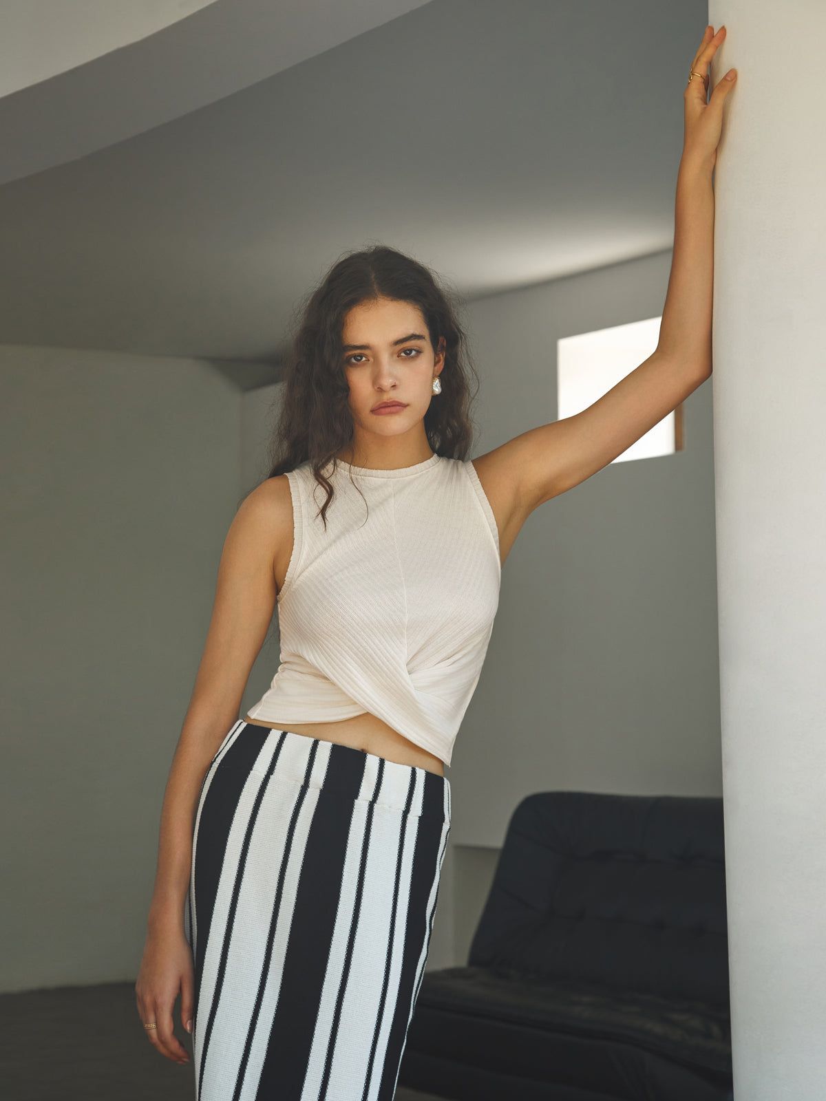 Criss Cross Wrap Rib Sweater Vest sold by COMMENSE