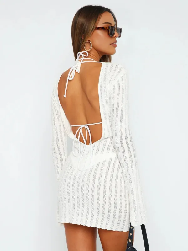 Open Back Mini Knit Dress sold by COMMENSE