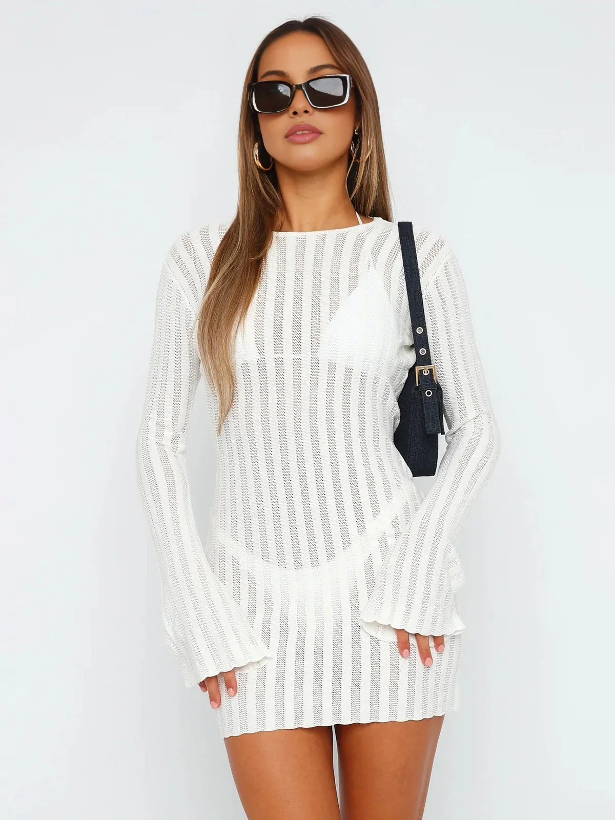 Open Back Mini Knit Dress sold by COMMENSE product image thumbnail 2