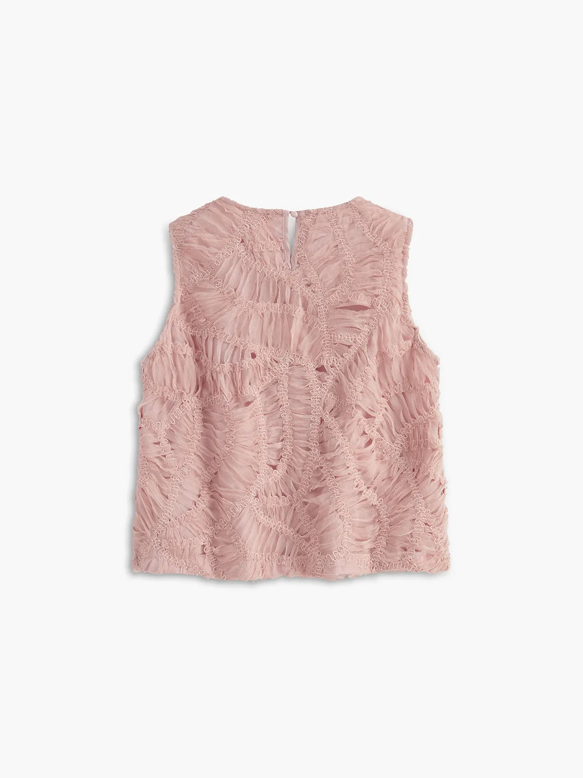 Chiffon Crew Neck Sleeveless Blouse sold by COMMENSE product image thumbnail 4