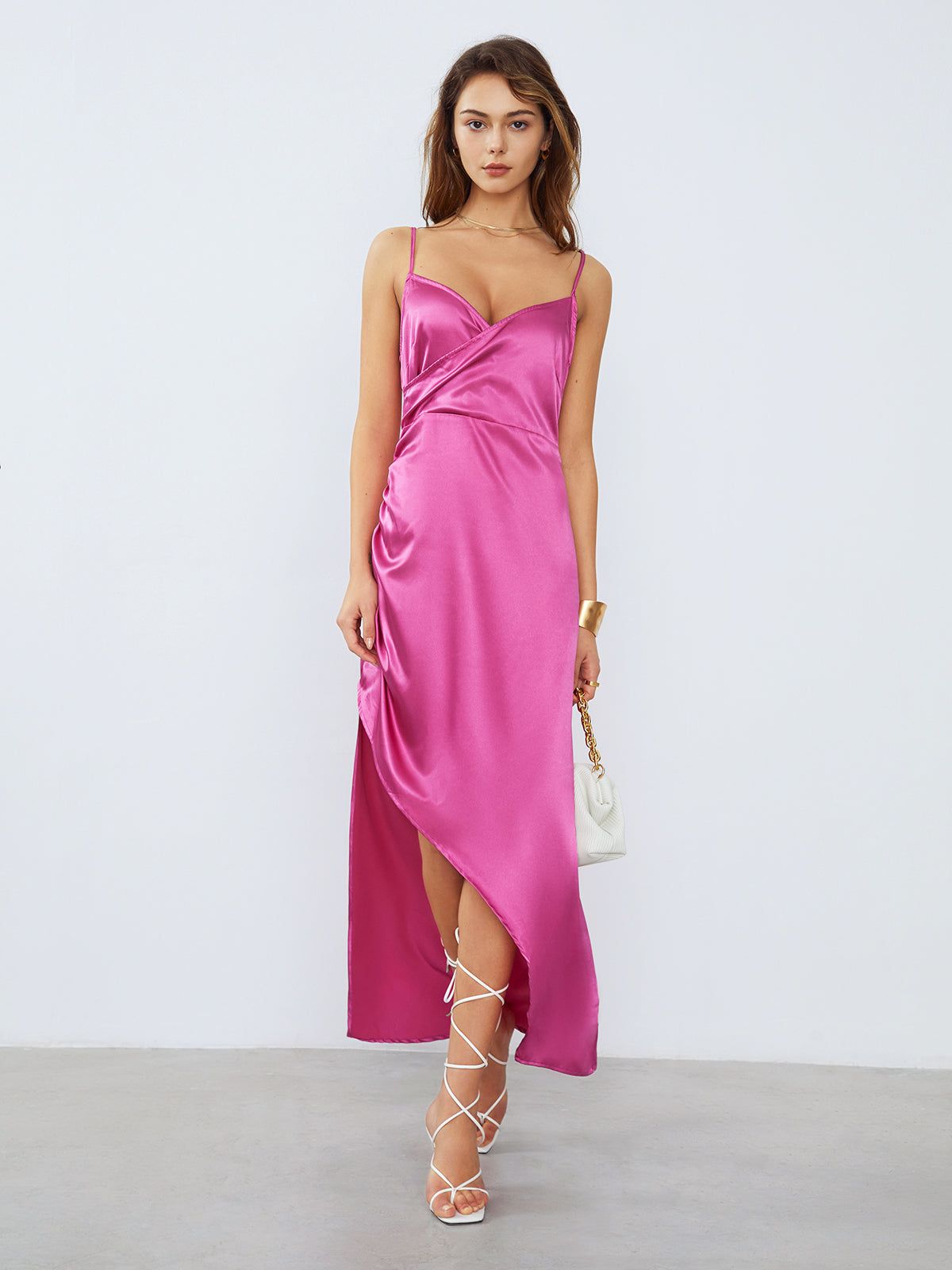 Open Back Stain Slip Long Dress sold by COMMENSE