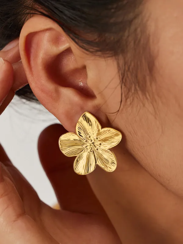 Golden Flower Earrings sold by COMMENSE