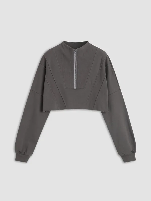 Basic Zip Sweatshirt sold by COMMENSE