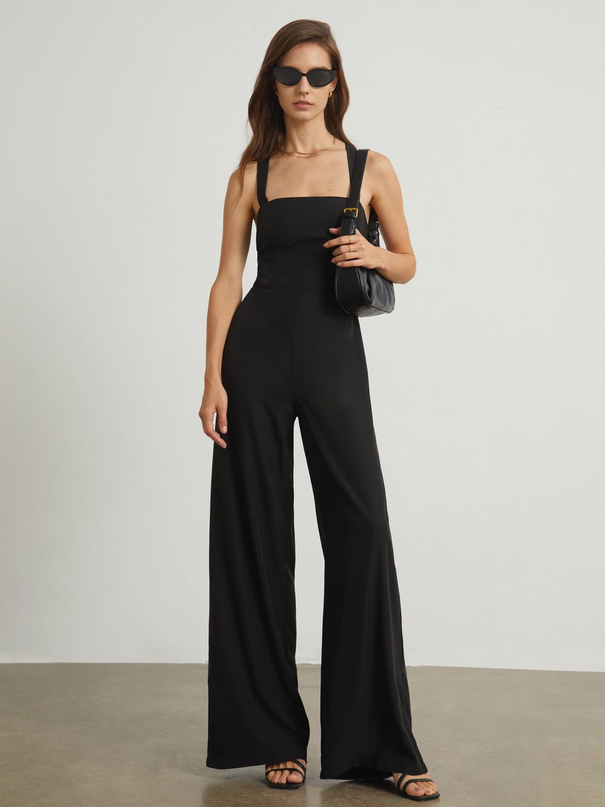 Back Criss Cross Wide Leg Jumpsuit sold by COMMENSE