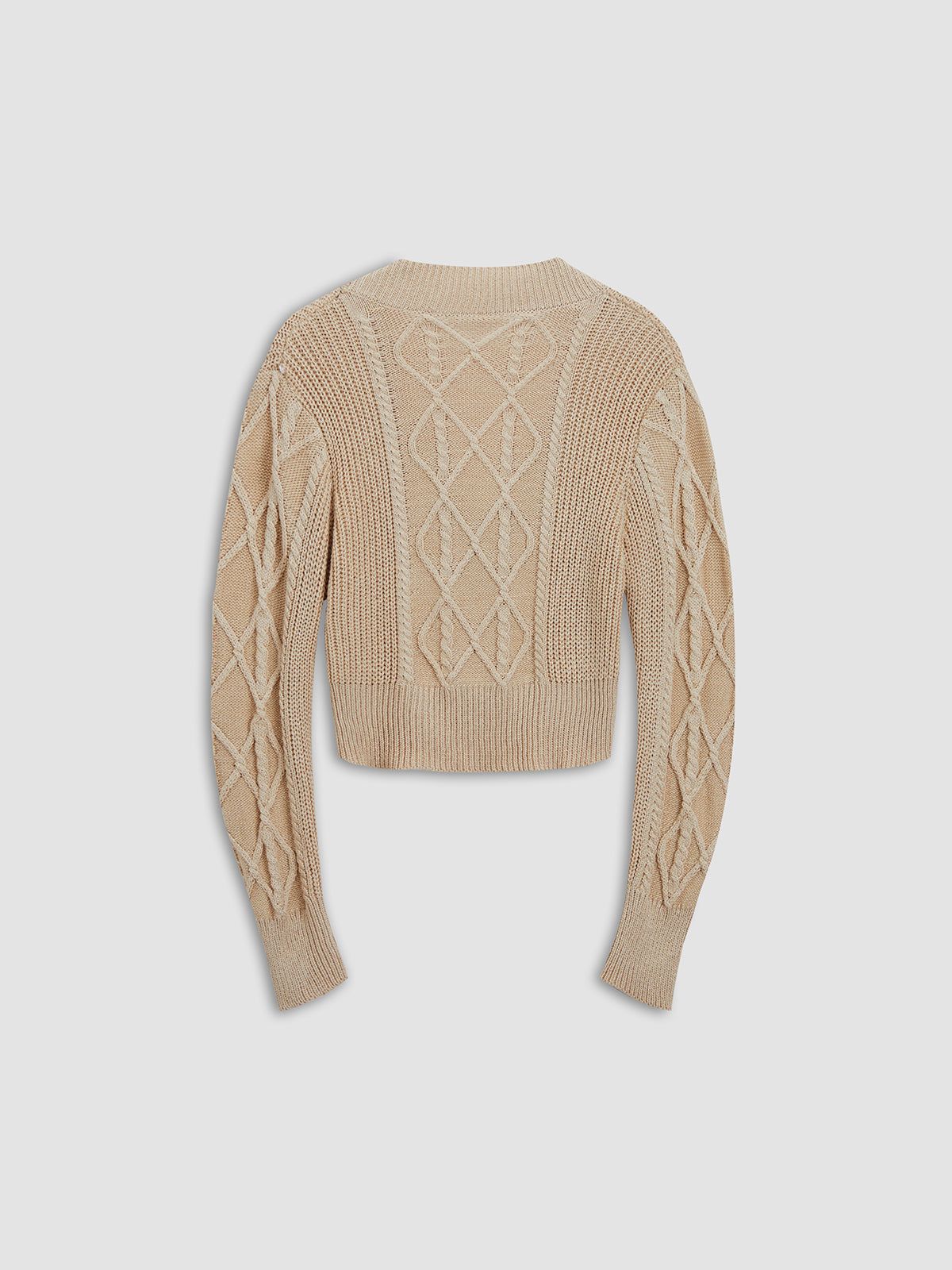 Fluffy Cable Knit Cardigan sold by COMMENSE product image thumbnail 4