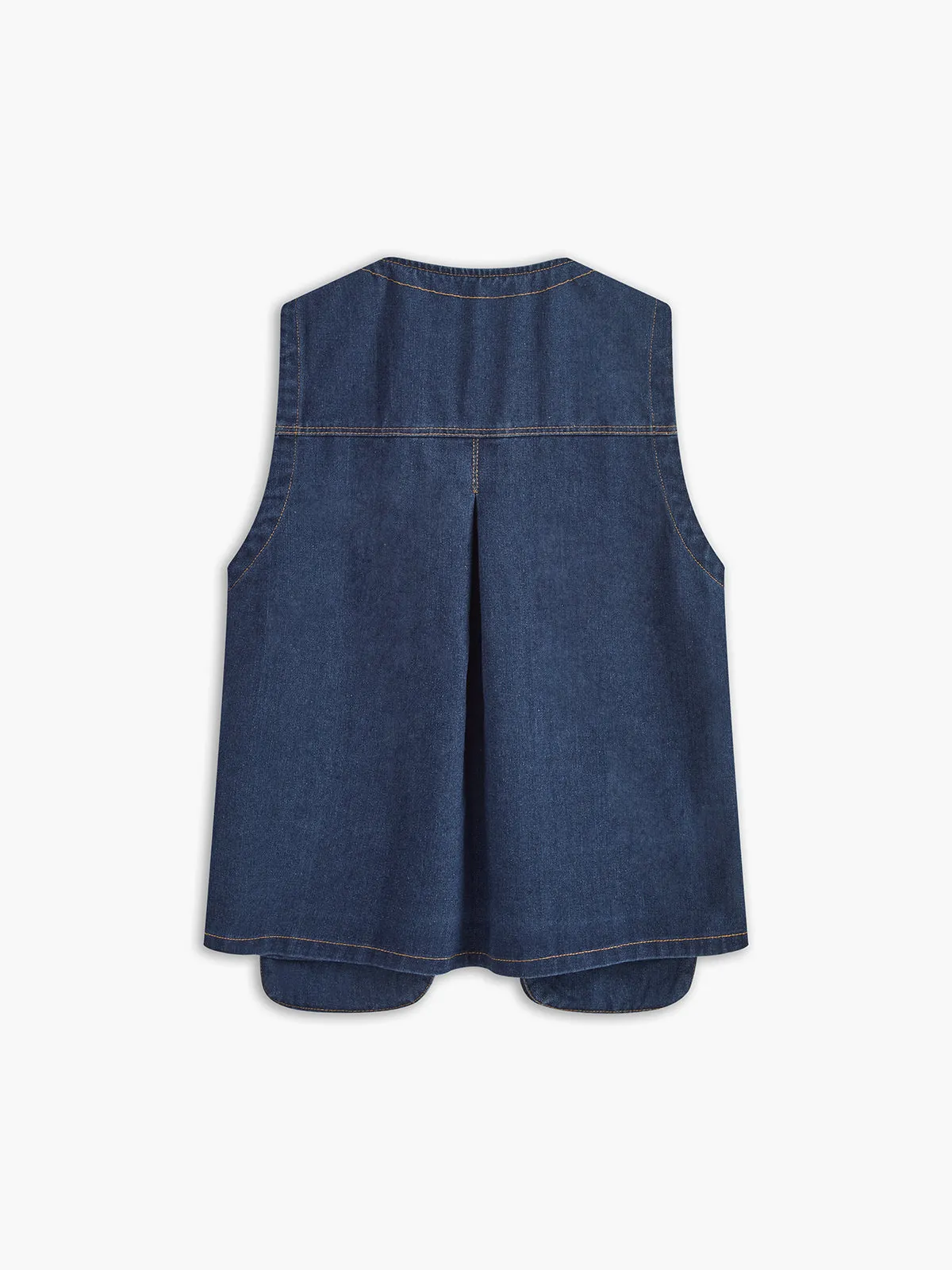 Denim Tie-Front Tank Top sold by COMMENSE product image thumbnail 2