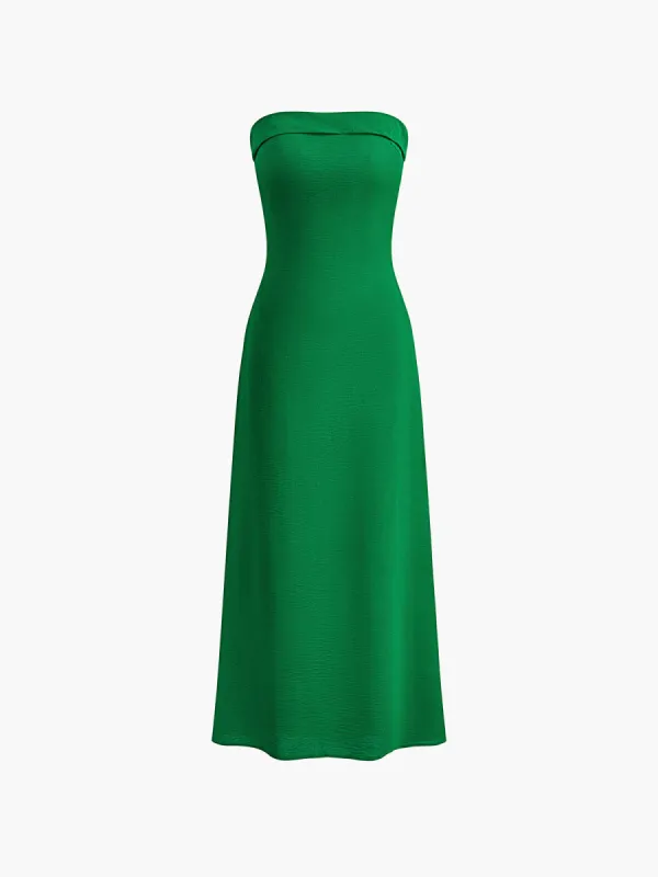 Strapless Zipper Shift Dress sold by COMMENSE