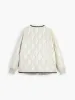 Embroidered Trim Double Pockets Quilted Coat sold by COMMENSE