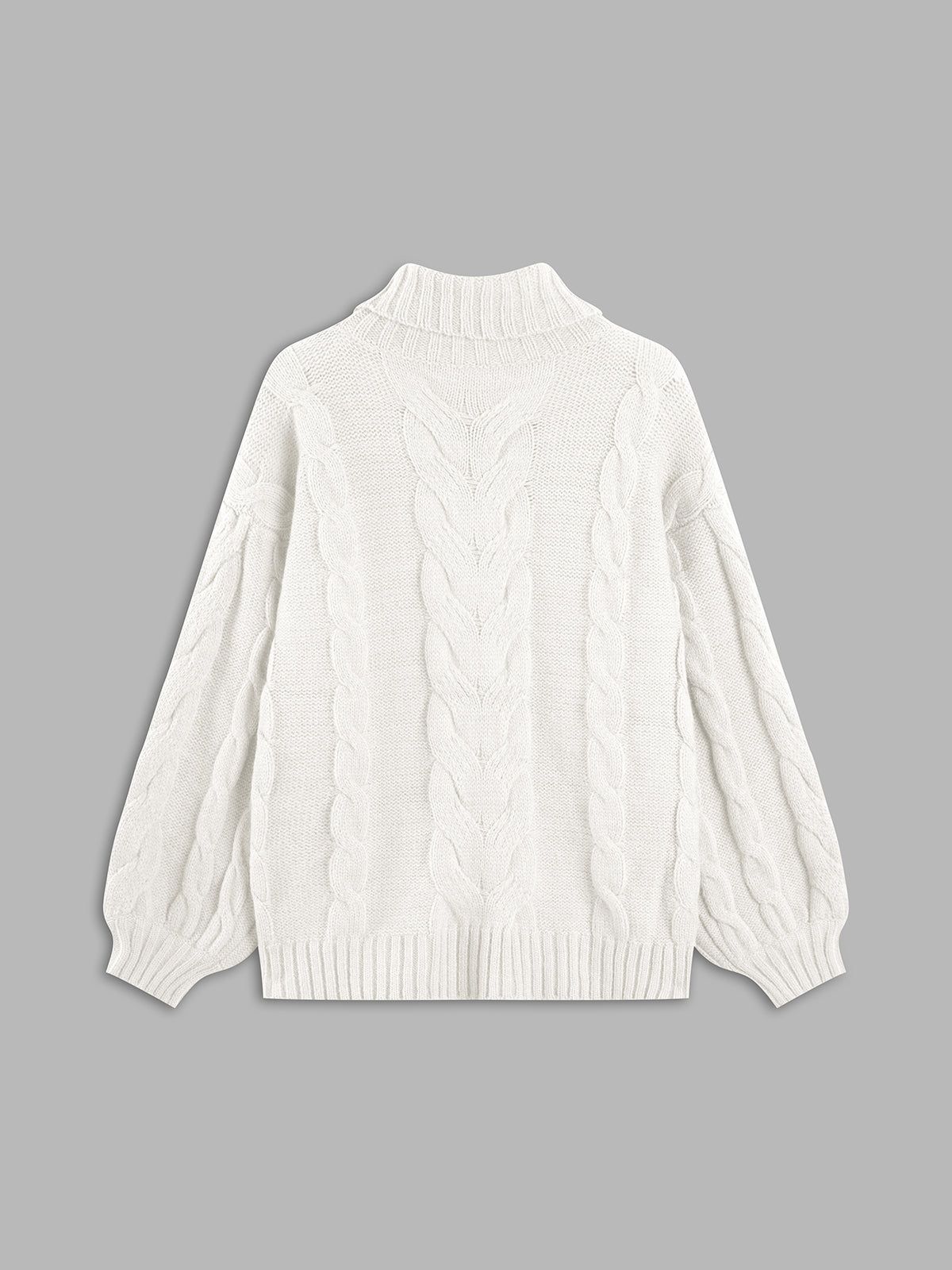 Mockneck Cable Knit Sweater sold by COMMENSE product image thumbnail 2