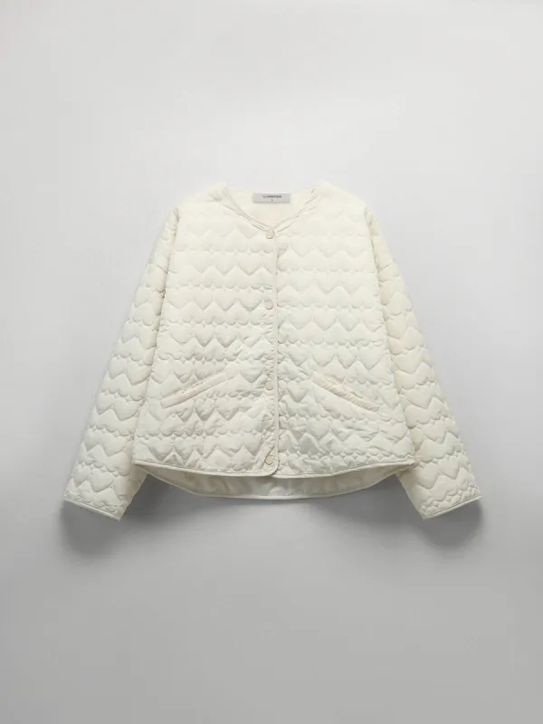 Heart Quilted Double Pocket Coat sold by COMMENSE
