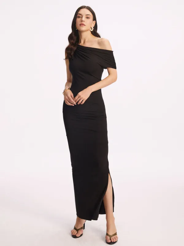 Asymmetric Split Long Dress sold by COMMENSE