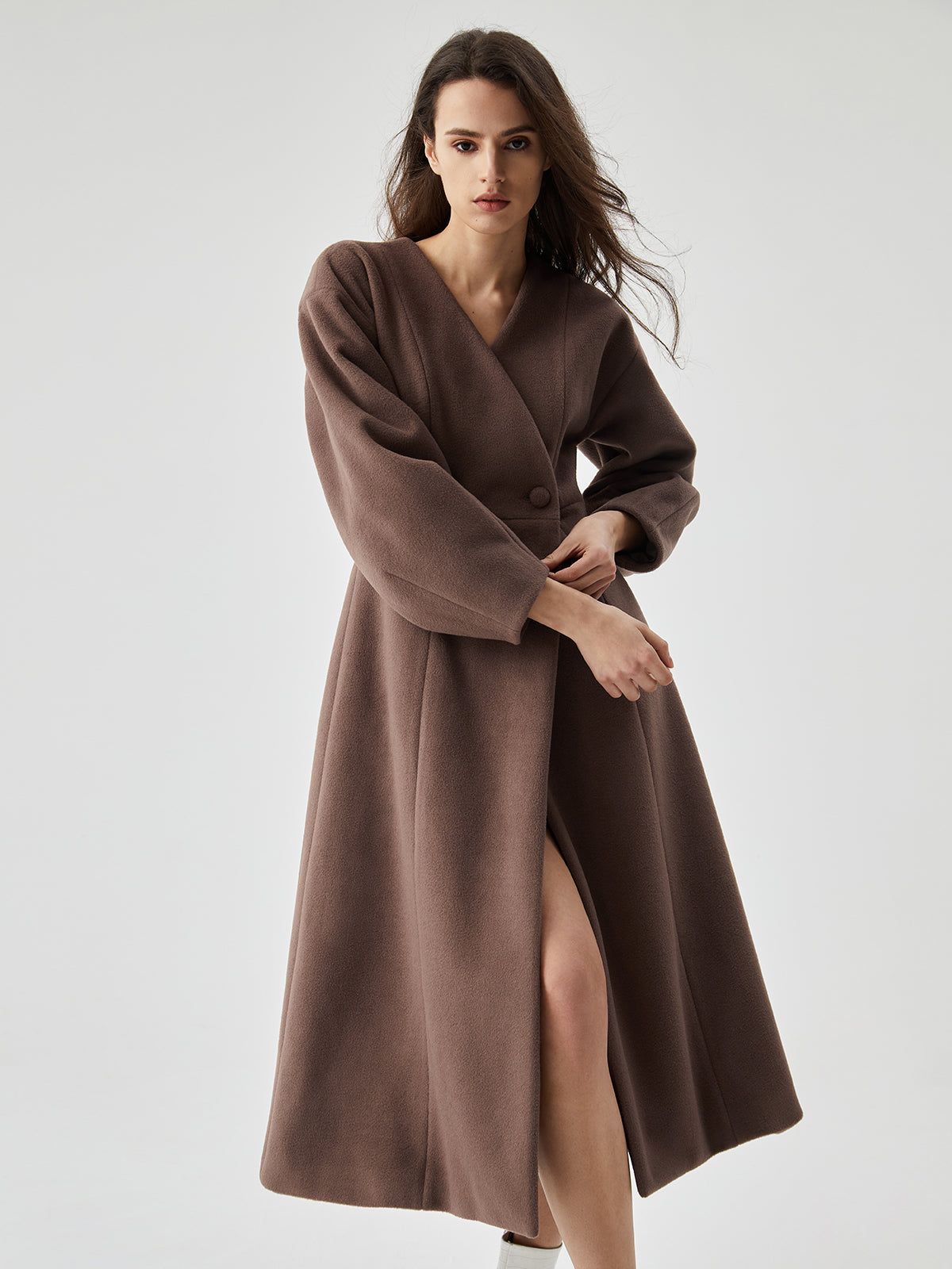 Solid Double-Breasted Coat sold by COMMENSE product image thumbnail 4