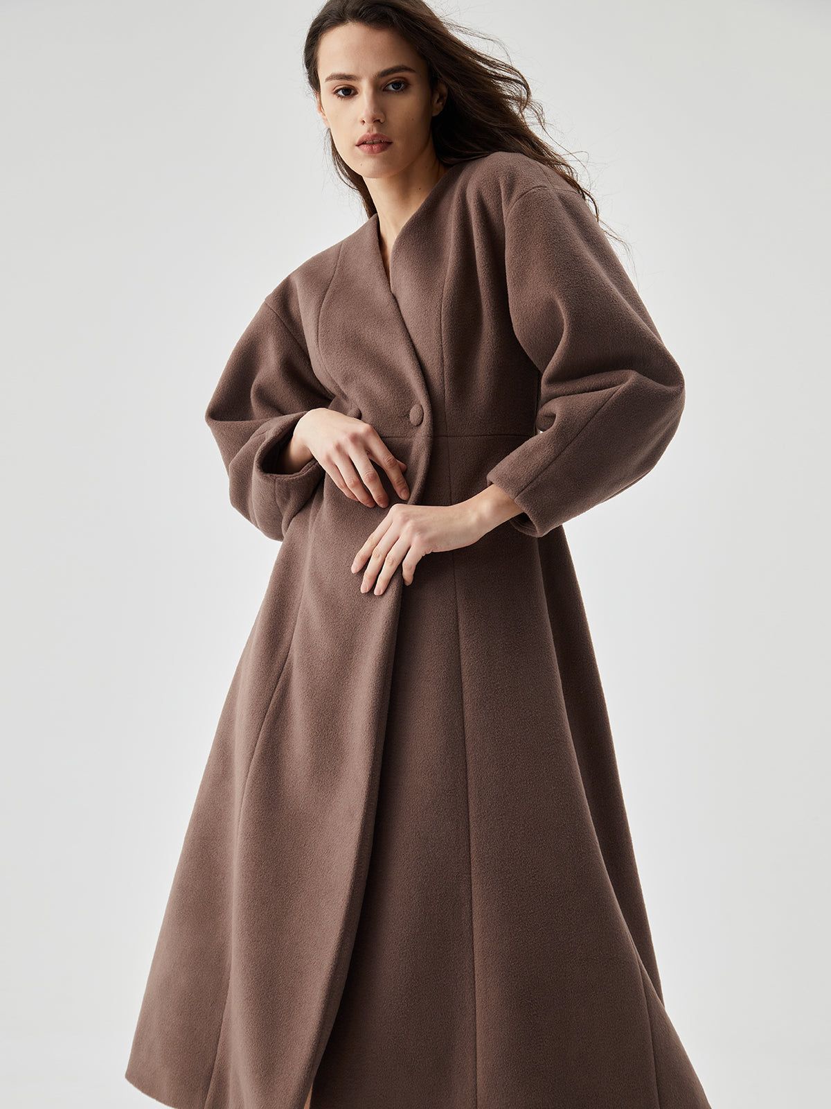 Solid Double-Breasted Coat sold by COMMENSE product image thumbnail 2