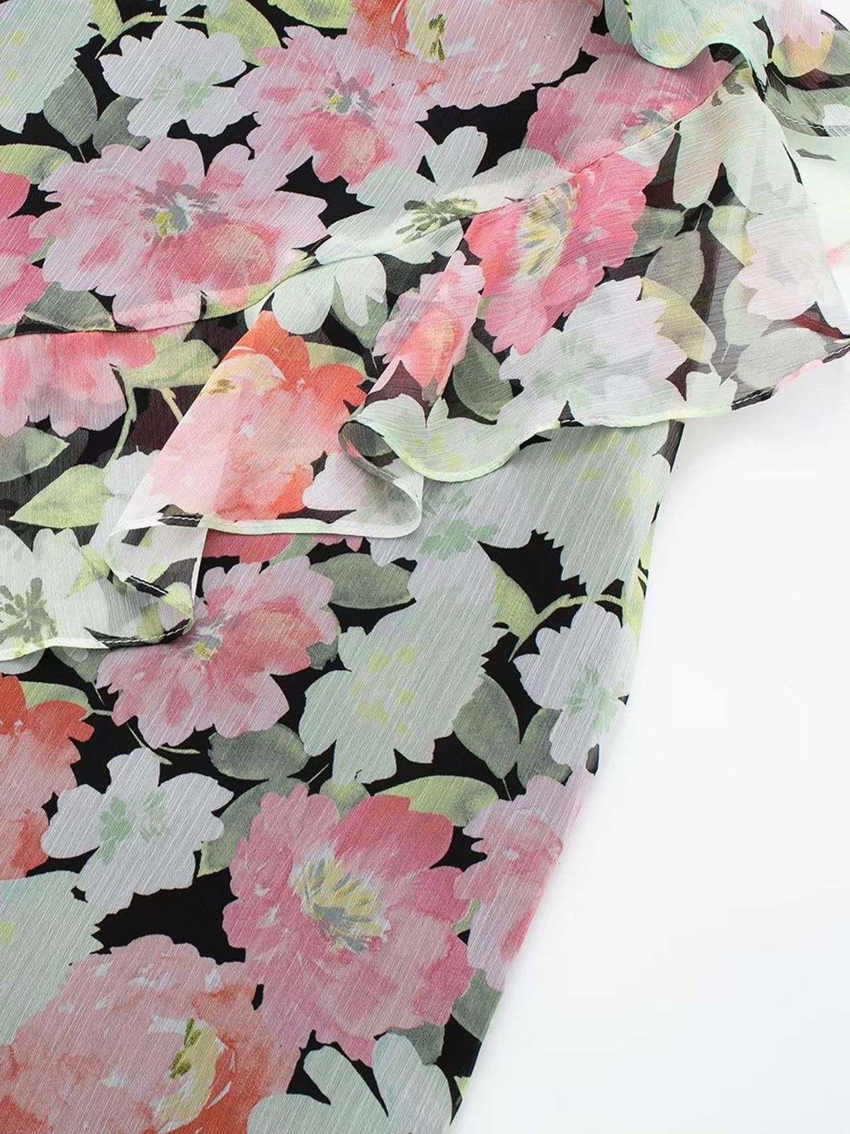 Floral Ruffle Slip Midi Dress sold by COMMENSE product image thumbnail 3