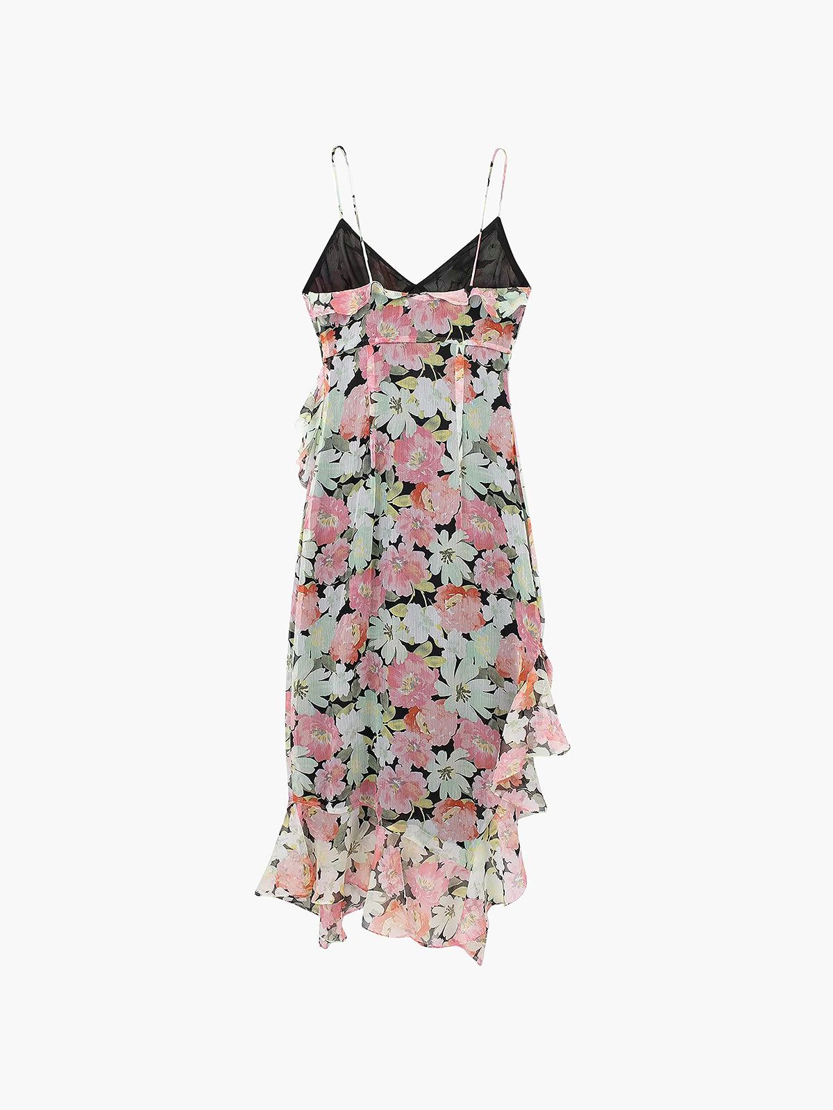 Floral Ruffle Slip Midi Dress sold by COMMENSE product image thumbnail 4