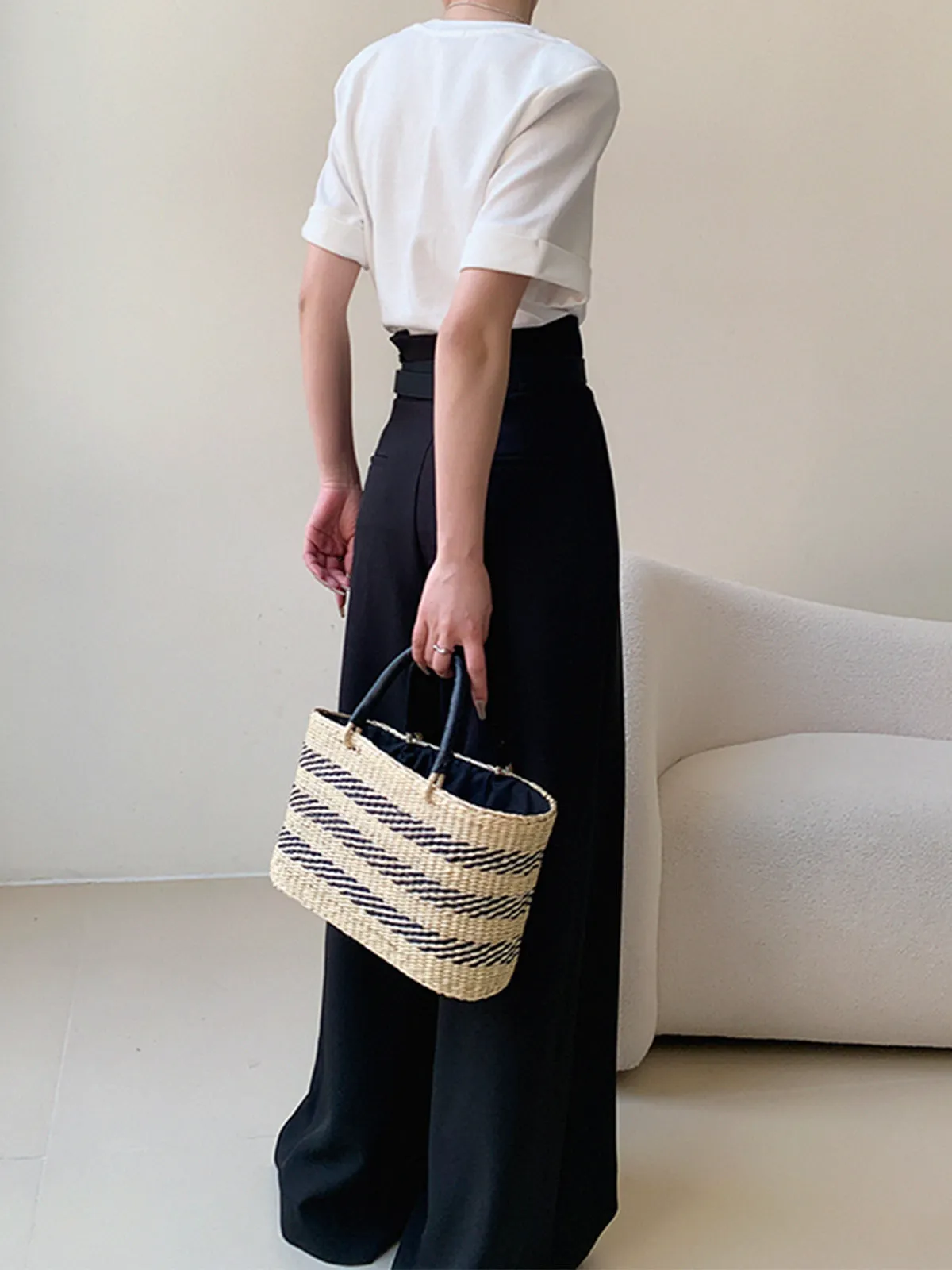 Solid Wide Leg Pants Without Belt sold by COMMENSE product image thumbnail 3