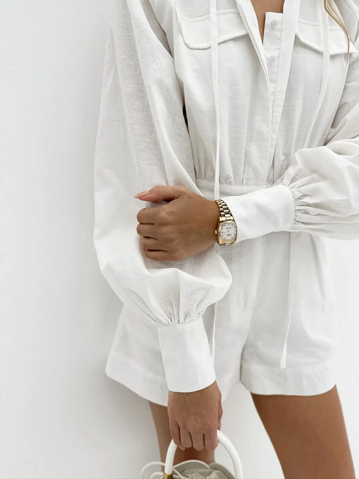 Pure Cotton Pocket Short Jumpsuit sold by COMMENSE product image thumbnail 5