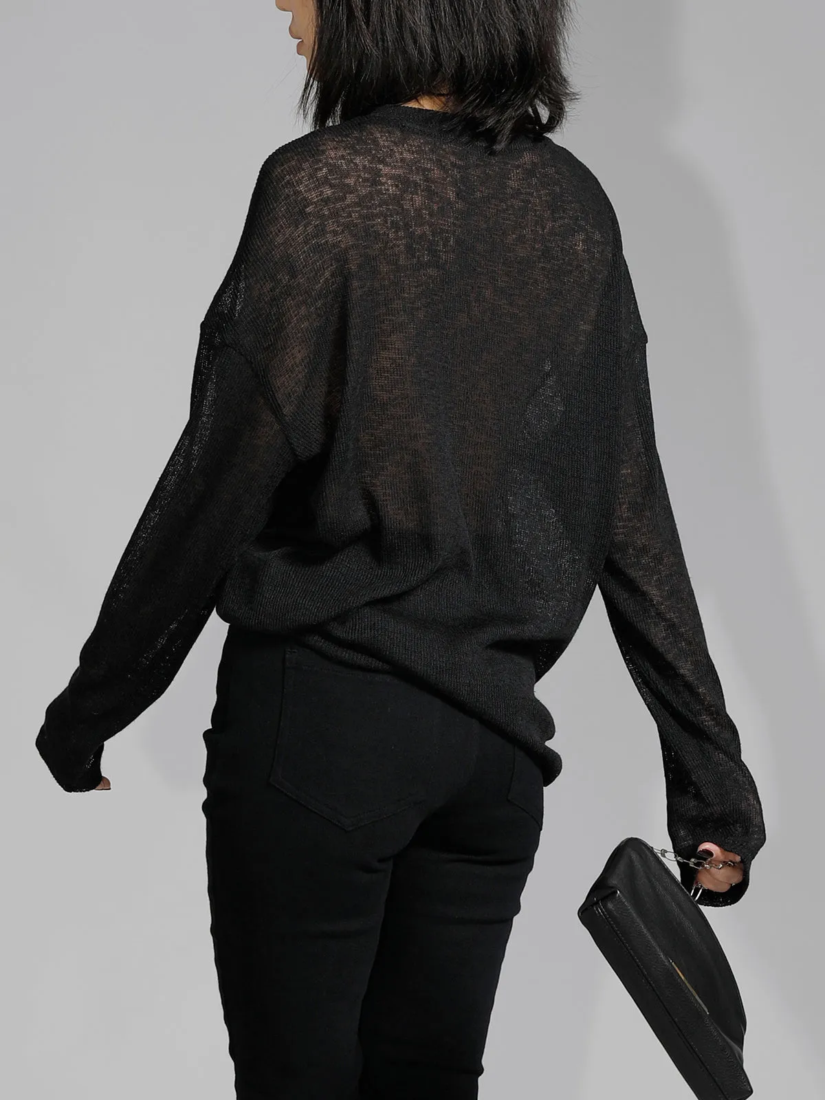 Solid Sheer Long Sleeve Top sold by COMMENSE product image thumbnail 4
